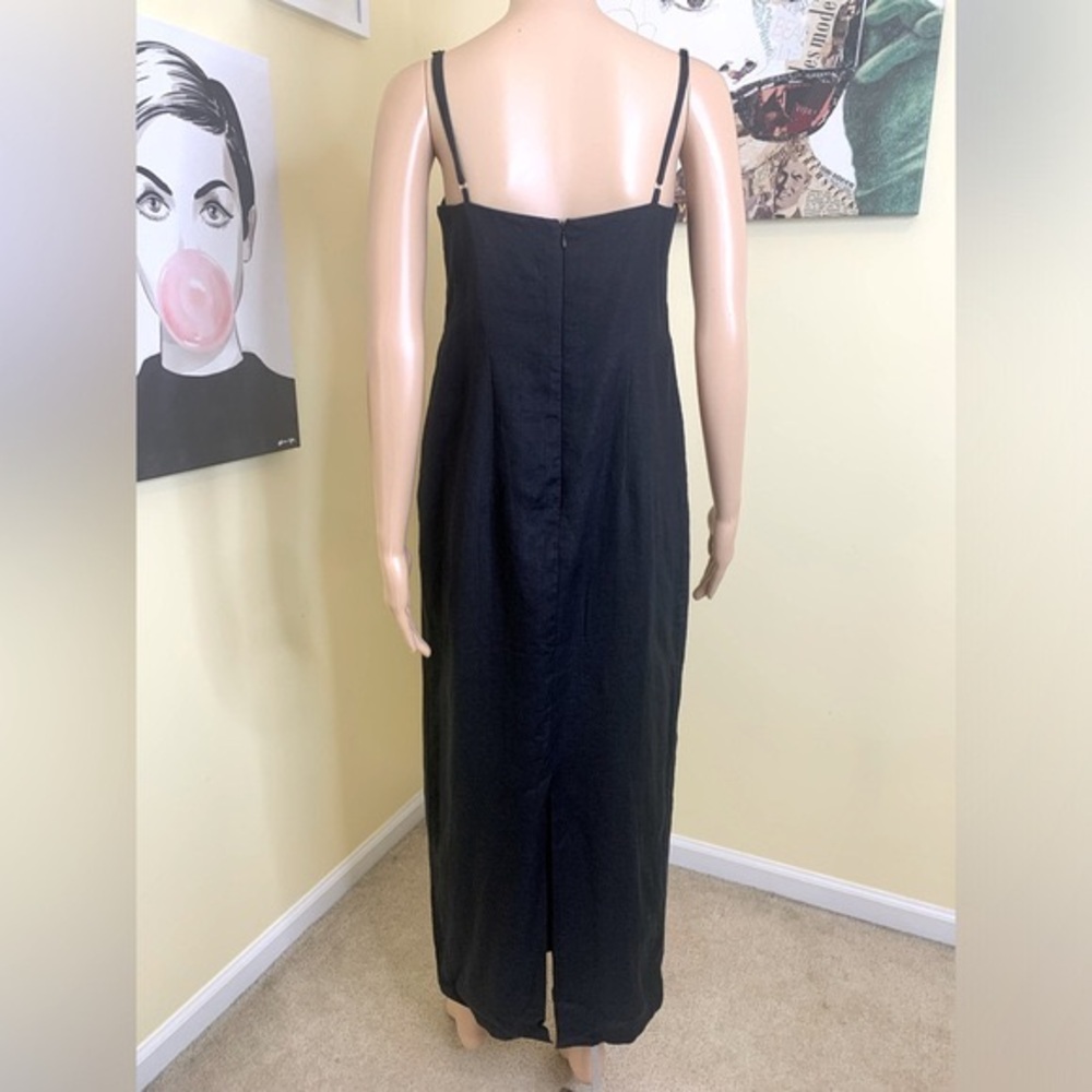 💫HP‼️💫 NWT Revolve RUMER 100% Linen “Bridget” Ring Maxi in Black, Size Large - Picture 15 of 17